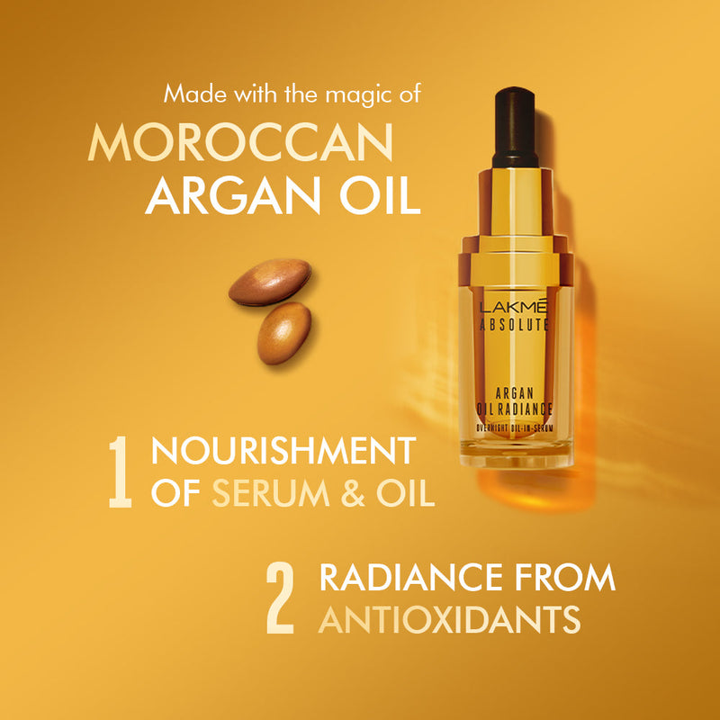 Lakmē Absolute Argan Oil Radiance Overnight Oil-in-Serum