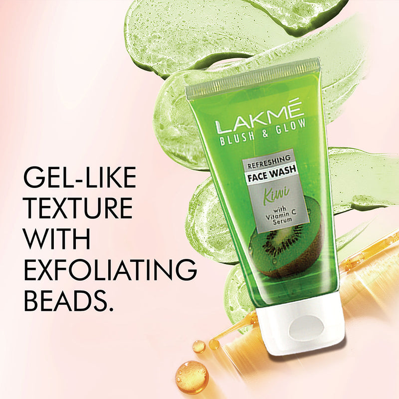 Lakmē Blush & Glow Kiwi Freshness Gel Face Wash with Kiwi Extracts, 50 g