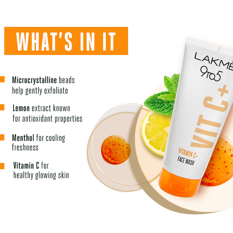 Lakmē 9to5 Vitamin C Facewash, 100g