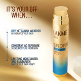 Lakmē Sun Expert 1% Hyaluronic Sunscreen, SPF 50 PA+++ for UVA/B, No white cast, for hydrated skin