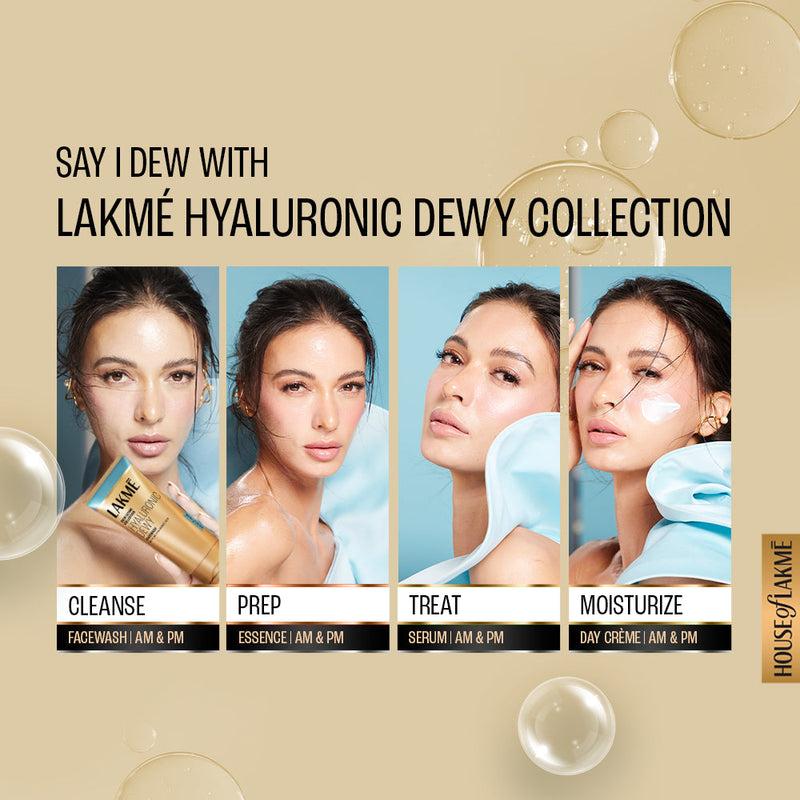 Lakmē Hyaluronic Dewy Facewash | Hyadrating Face Cleanser with 4D Hyaluronic Acid | 100g Face Wash